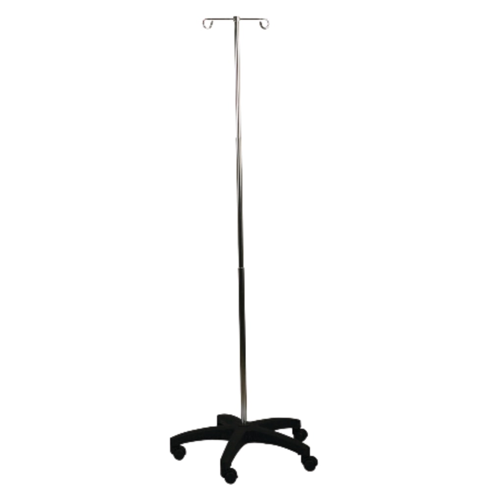 Medline Homecare Height Adjustable IV Pole, 83 1/2in, Stainless Steel, Set Of 3