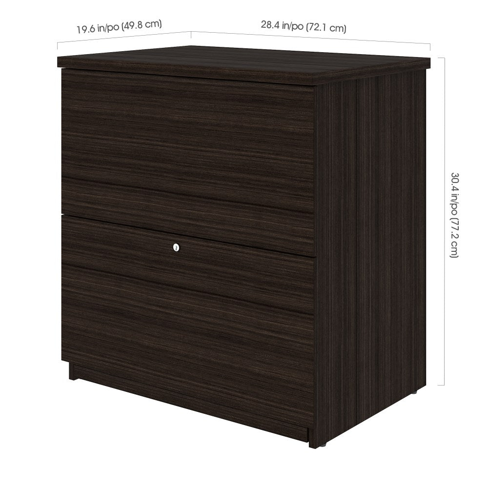 Bestar Universel 28-7/16inW x 19-5/8inD Lateral 2-Drawer File Cabinet, Dark Chocolate