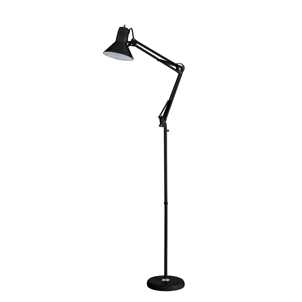 Bostitch Swing Arm LED Floor Lamp, 72inH, Black