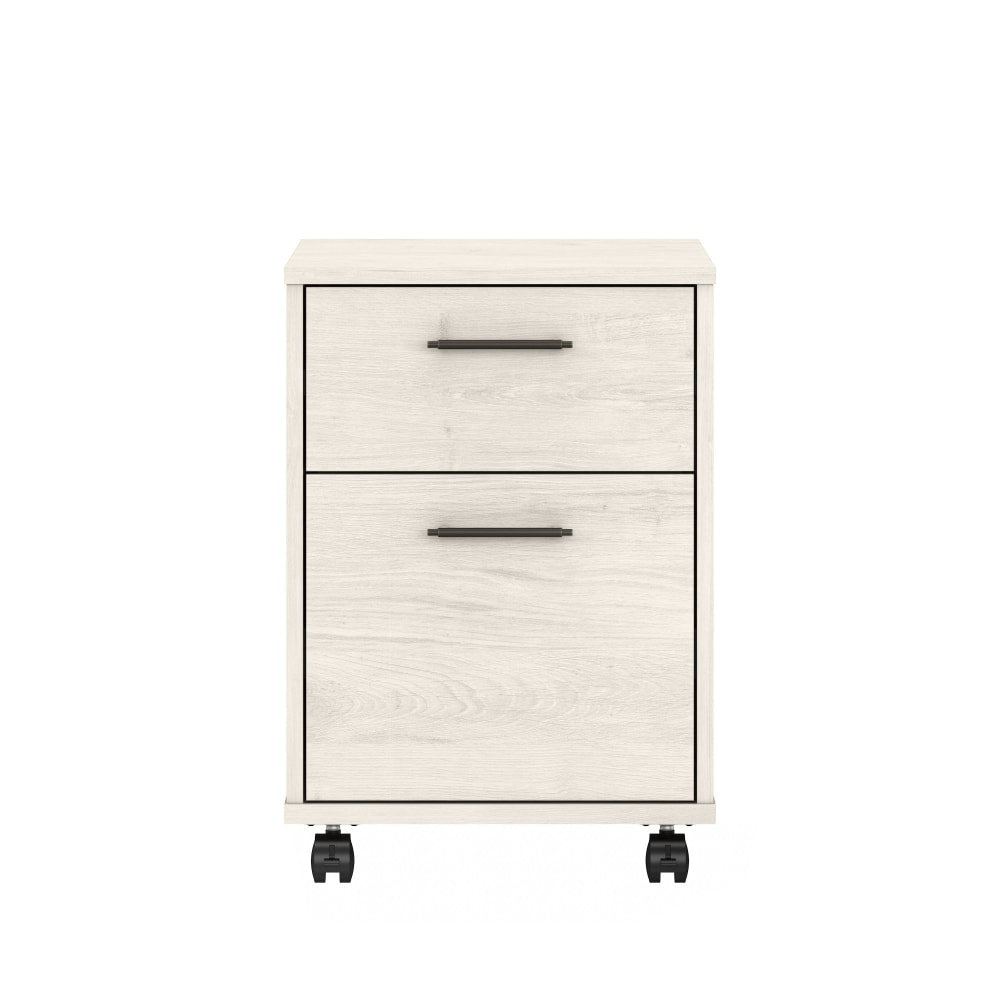 Bush Furniture Key West 16inD Vertical 2-Drawer Mobile File Cabinet, Linen White Oak, Delivery