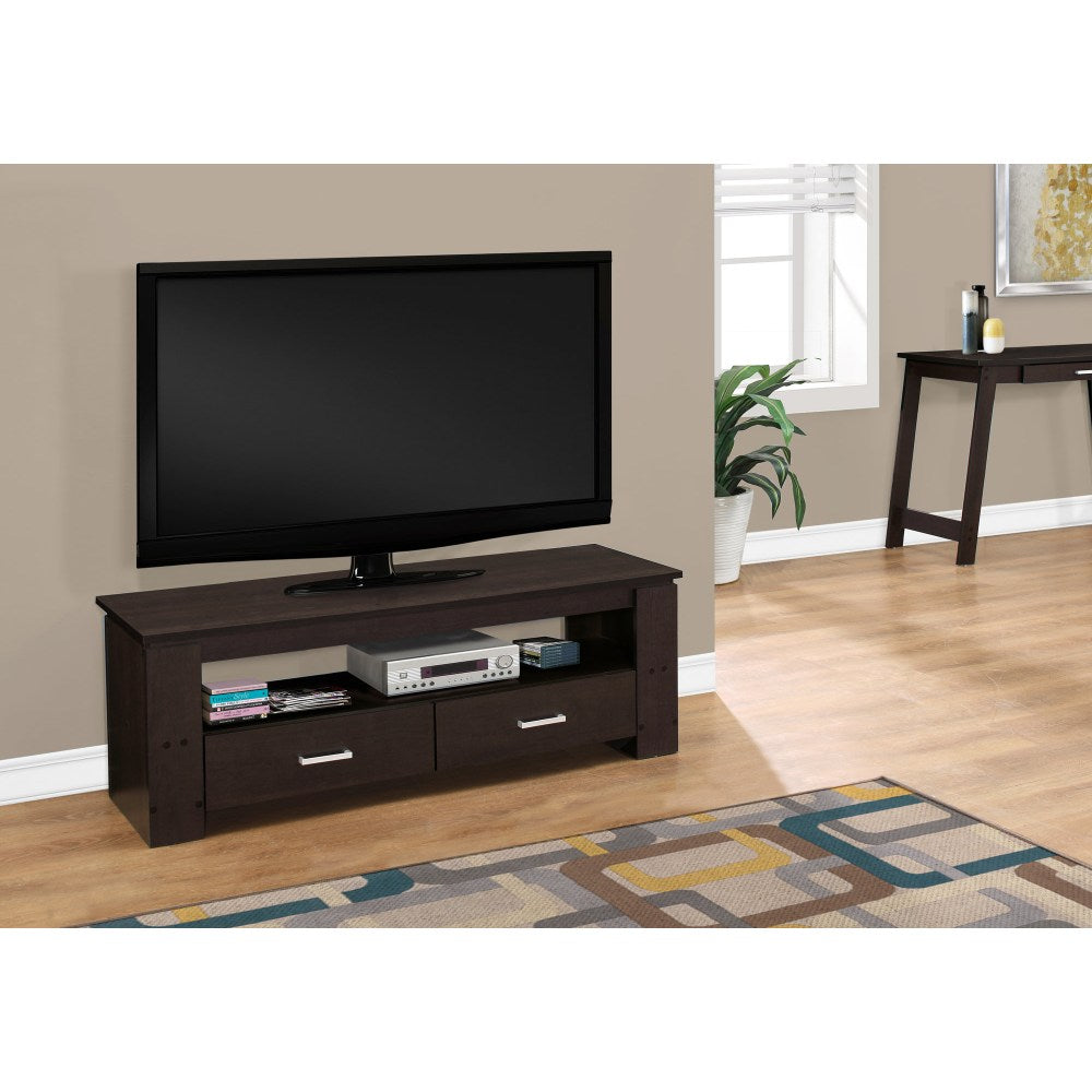 Monarch Specialties Liam TV Stand, 16-1/4inH x 47-1/4inW x 15-1/2inD, Cappuccino