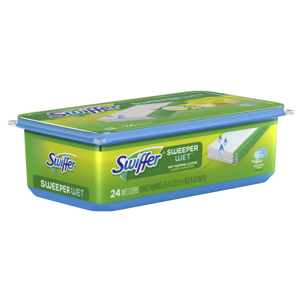 Swiffer Sweeper Wet Mopping Pad Refills, Open-Window Fresh Scent, 24 Count