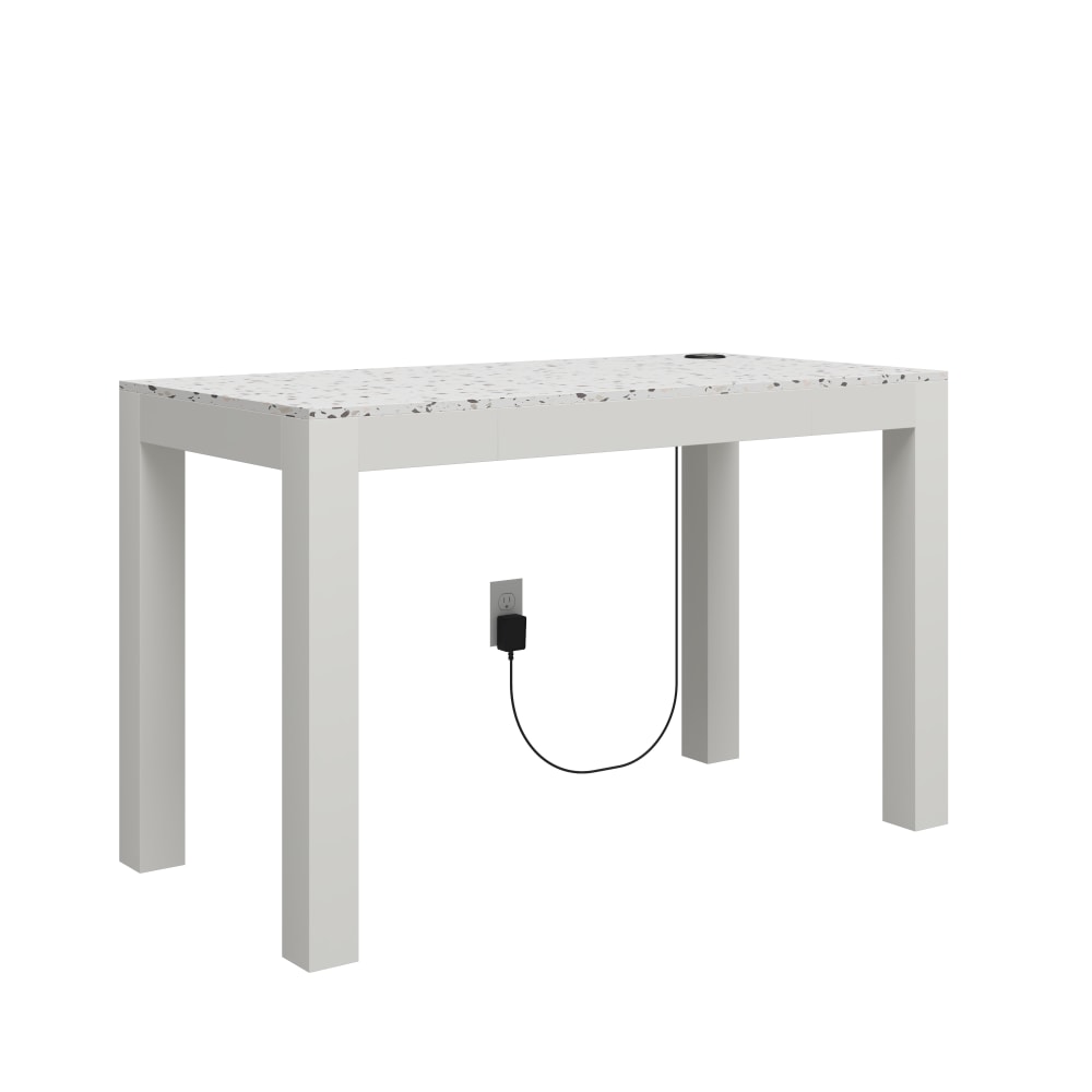 Ameriwood Home Astor 48inW Computer Desk With Wireless Charger, White