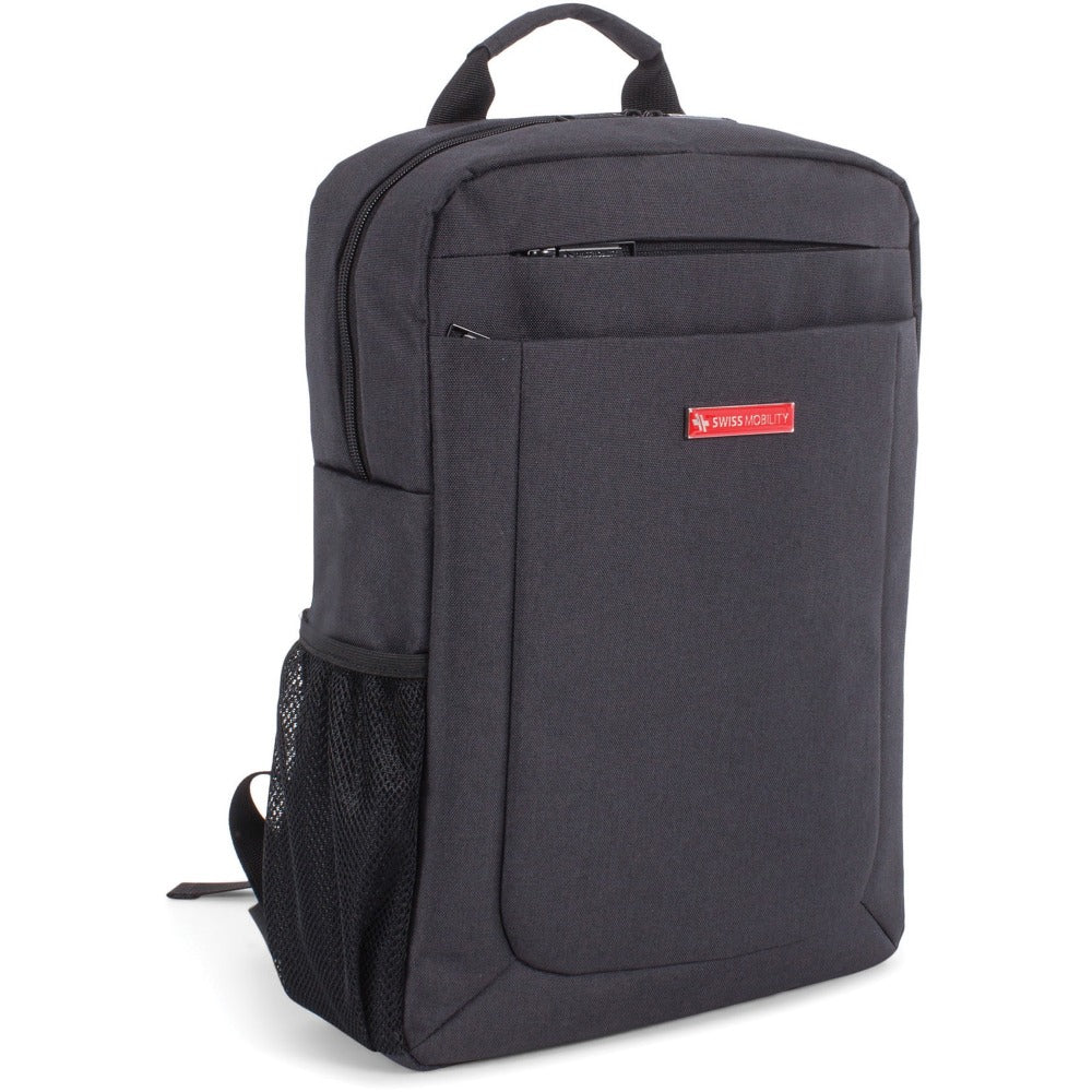 Swiss Mobility Cadence Business Backpack With 15.6in Laptop Pocket, Charcoal Gray