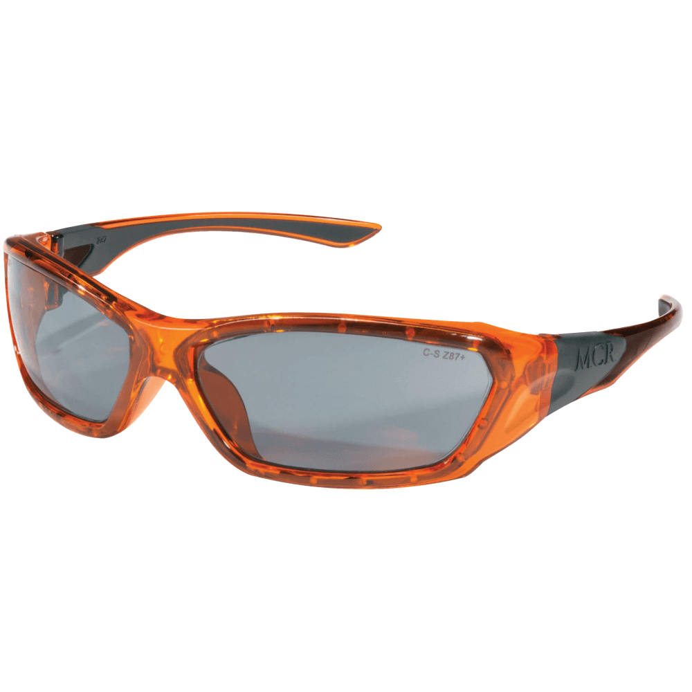 ForceFlex Protective Eyewear, Silver Mirror Lens, Duramass HC, Orange Frame