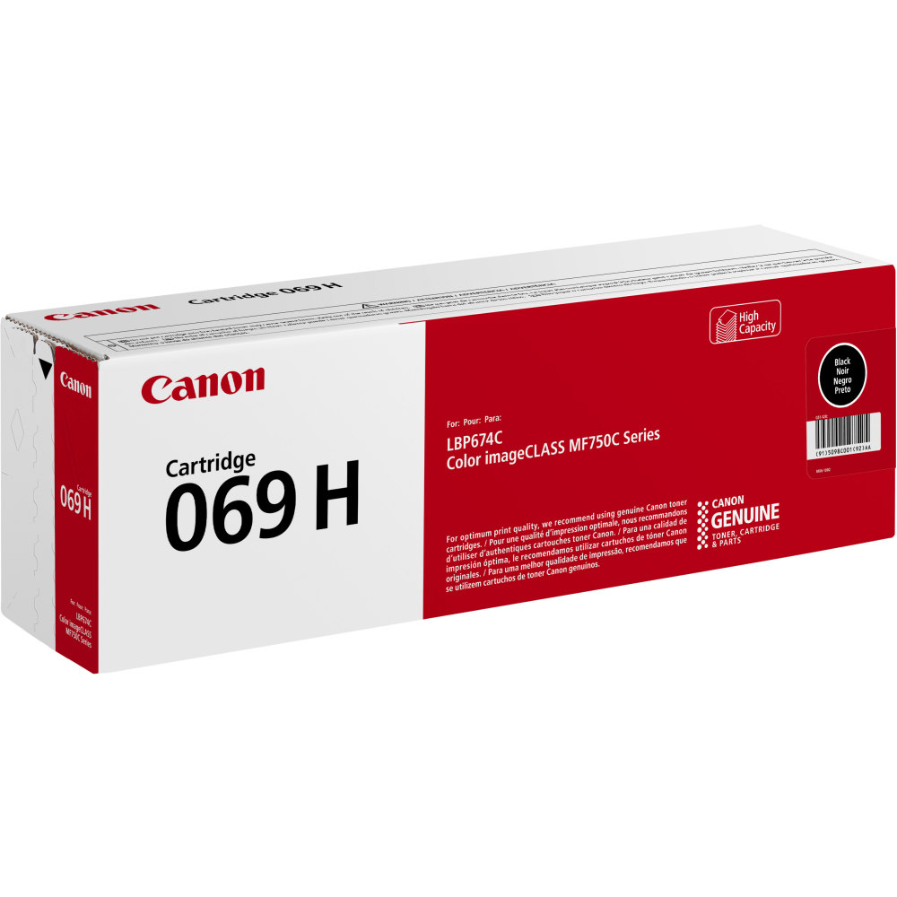 Canon 069 Black Toner Cartridge, High-Yield, 5098C001