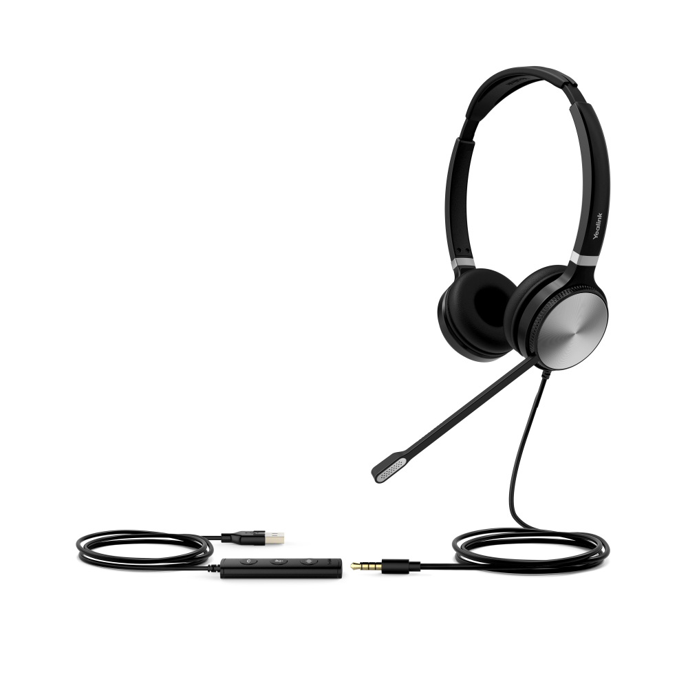 Yealink Dual USB Wired Headset, Black, YEA-UH36-DUAL-UC