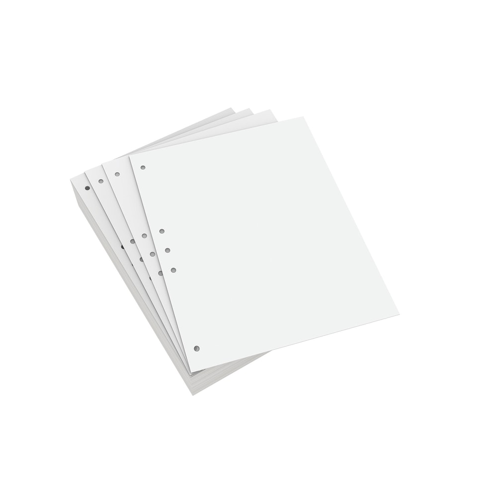 Lettermark Custom Cut Sheets, Letter Size (8 1/2in x 11in), 2500 Sheets Total, Prepunched Left, 5-Hole, 20 Lb, 500 Sheets Per Ream, Pack Of 5 Reams