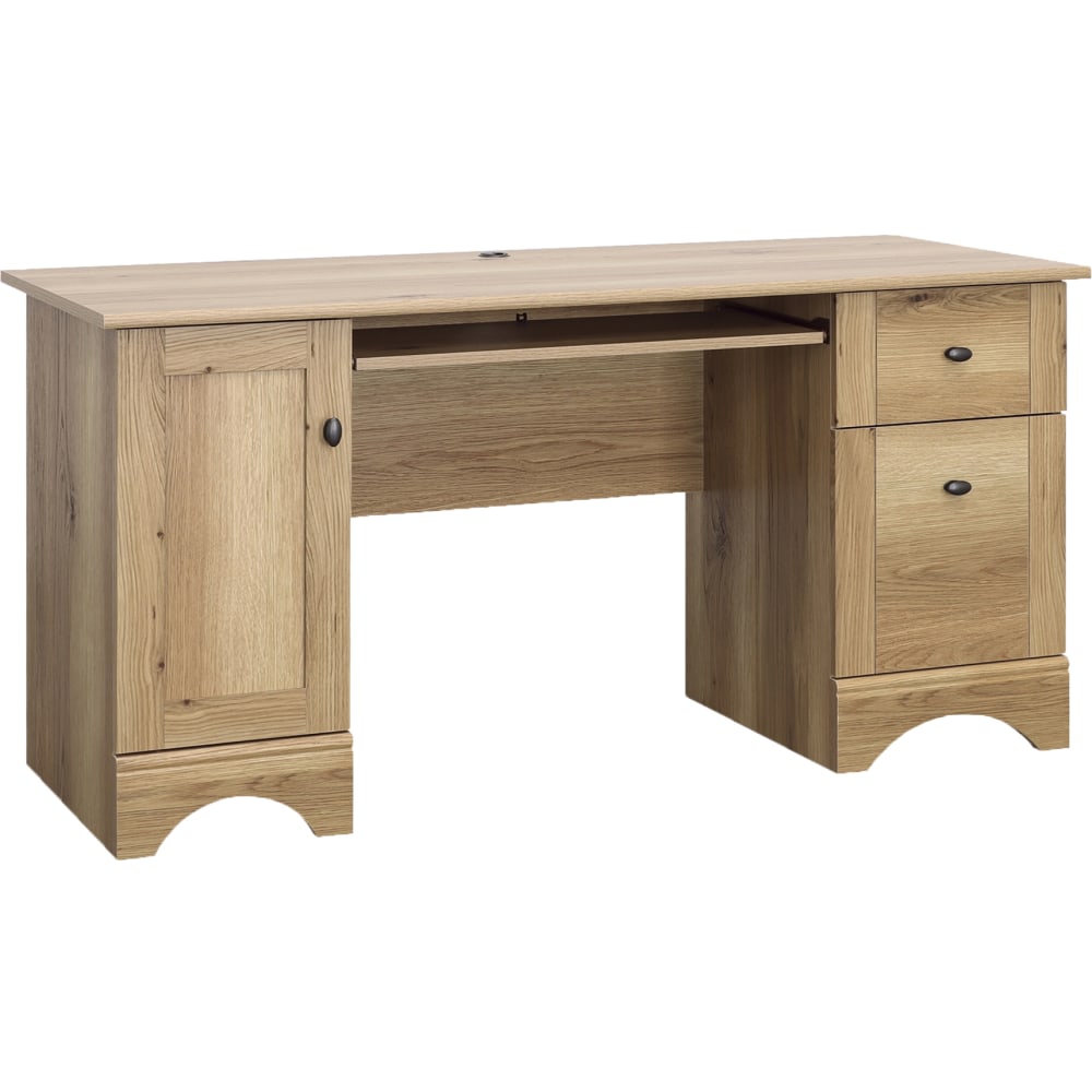 Sauder Select 60inW Double-Pedestal Computer Desk, Timber Oak