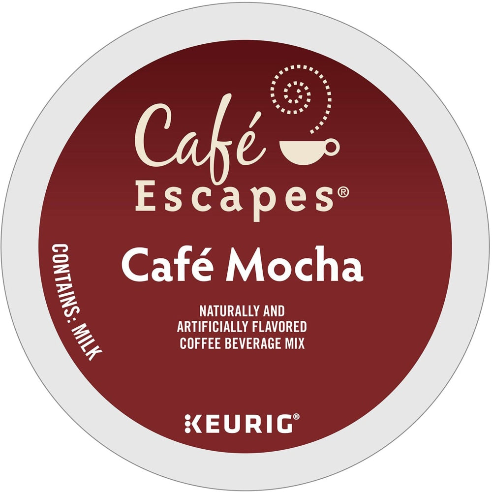 Cafe Escapes Single-Serve Coffee K-Cup Pods, Cafe Mocha, Carton Of 24