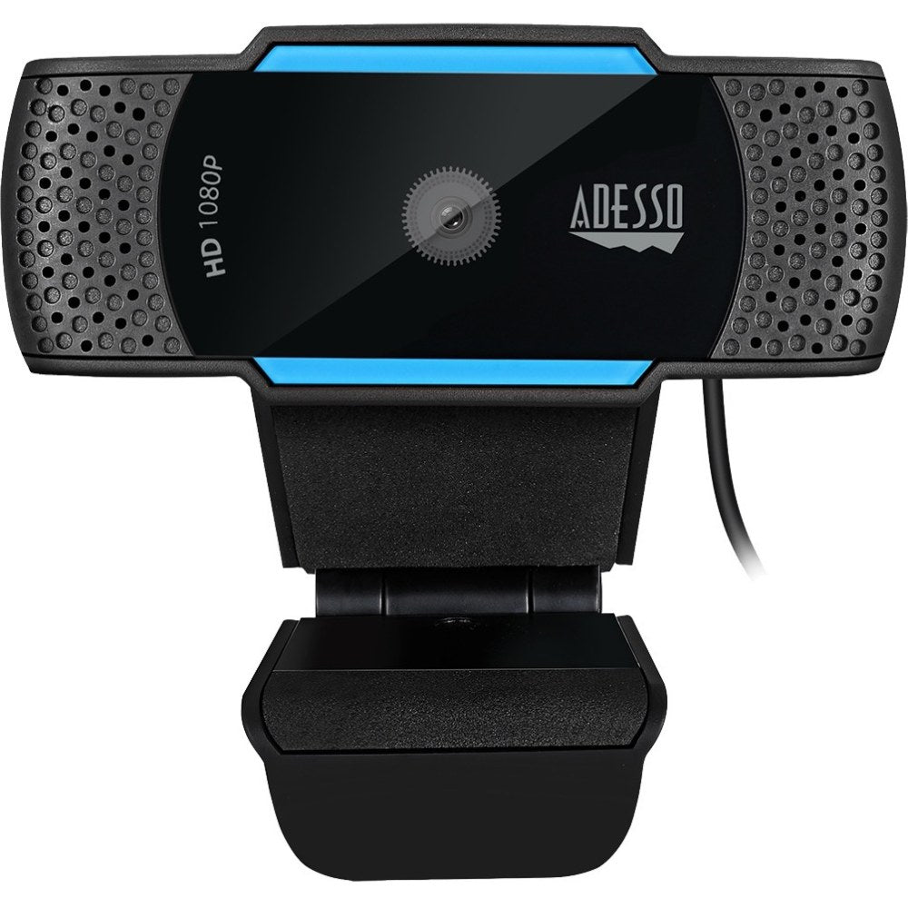 Adesso CyberTrack H5 1080P Webcam - 2.1 Megapixel - 30 fps - USB 2.0 - Auto Focus - Built-In MIC - Tripod Mount - Privacy Shutter Cover - 1920 x 1080 Video - Works with Zoom, Webex, Skype, Team, Facetime, Windows, MacOS, and Android Chrome OS