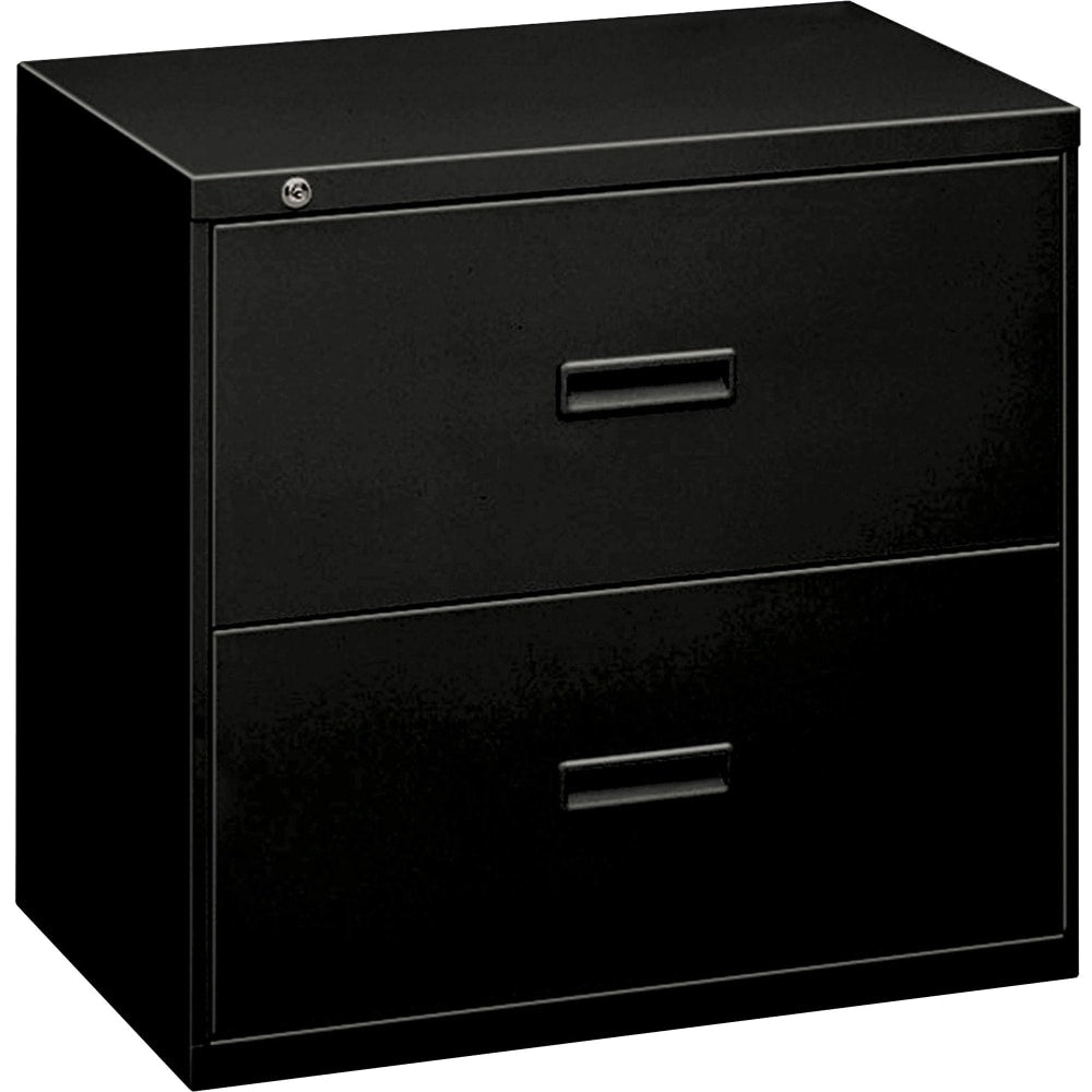 HON 36inW x 18inD Lateral 2-Drawer File Cabinet, Black