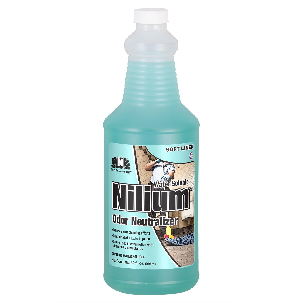 Hospeco Nilium Water Soluble Neutralizer, Linen, 1 Qt, Blue, Pack Of 6 Bottles