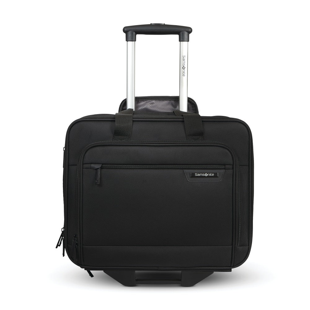 Samsonite Classic 2-Wheeled Polyester Business Case With 15.6in Laptop Pocket, 9-1/16inH x 16-9/16inW x 13-3/8inD, Black