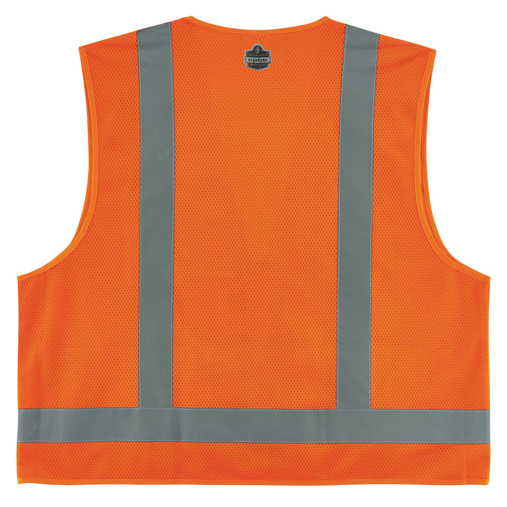 Ergodyne GloWear Surveyors Mesh Hi-Vis Class 2 Safety Vest, Large, Orange