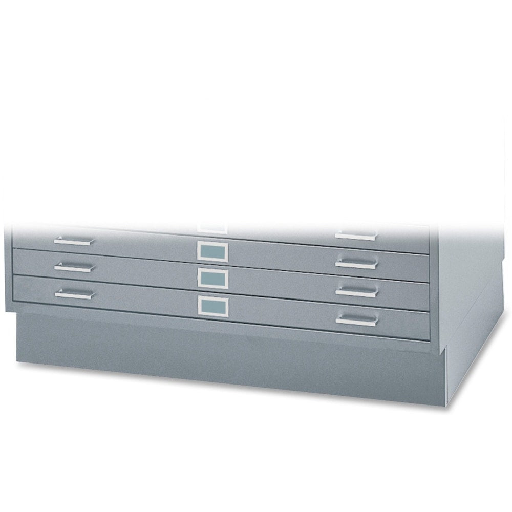 Safco Closed Base For 5-Drawer Flat File Cabinets, 6inH x 46 3/8inW x 35 3/8inD, Gray