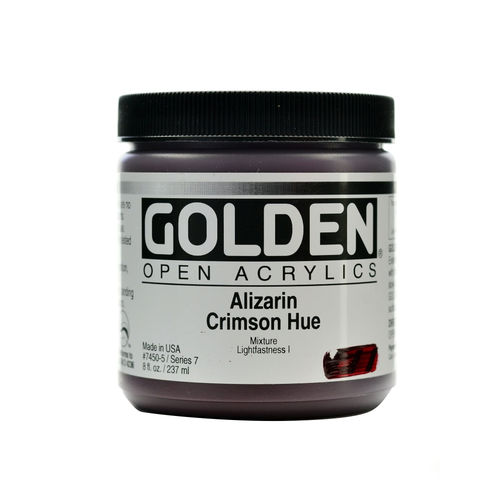 Golden OPEN Acrylic Paint, 8 Oz Jar, Alizarin Crimson Hue