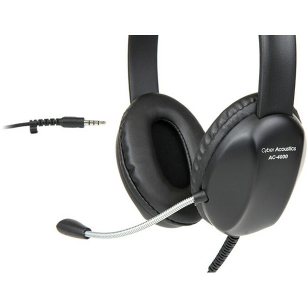 Cyber Acoustics AC-4000 Headset - Stereo - Mini-phone (3.5mm) - Wired - Over-the-head - Binaural