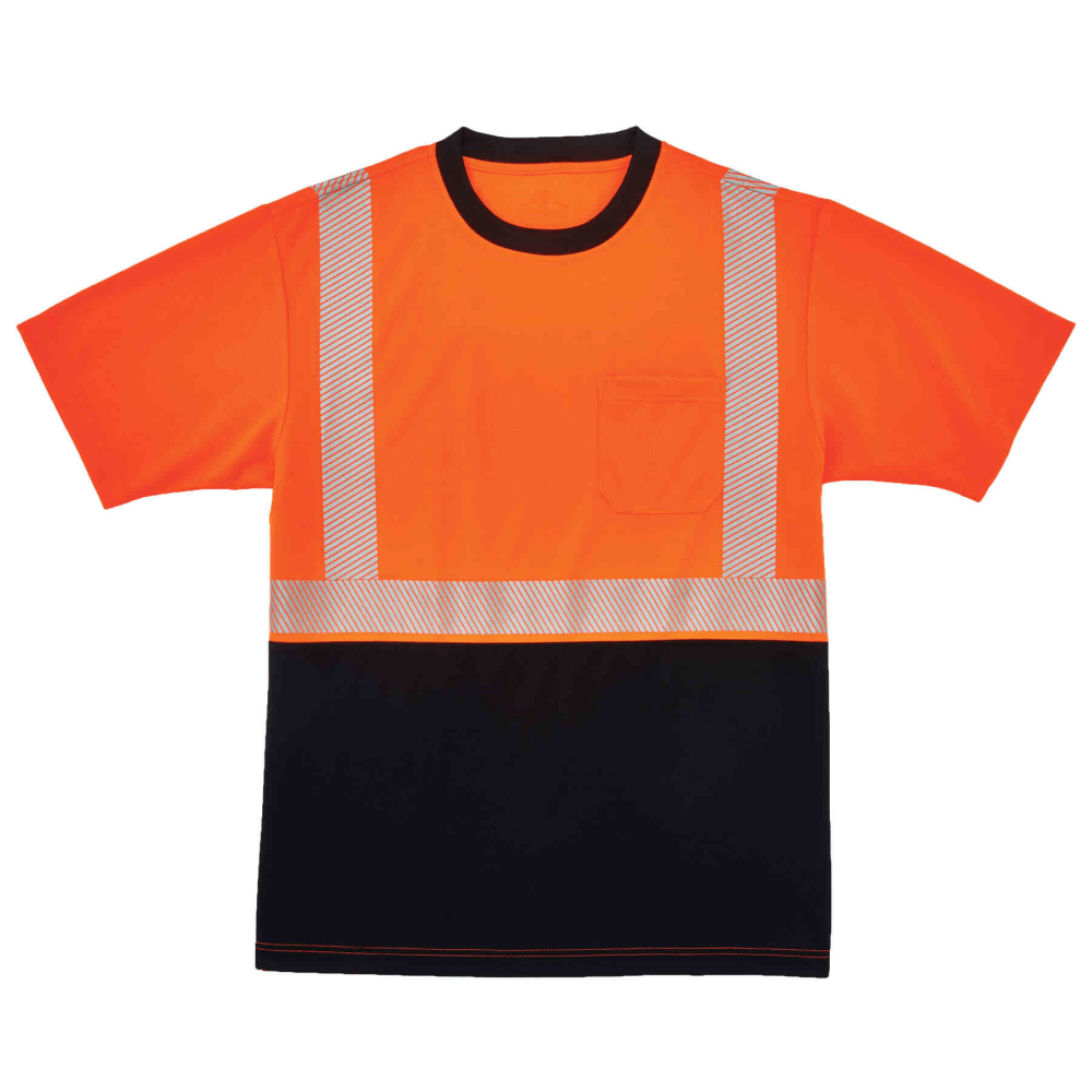 Ergodyne GloWear 8280BK Type R Class 2 Performance T-Shirt, 5X, Orange