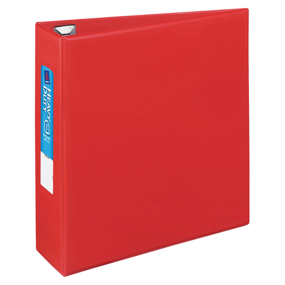 Avery Heavy-Duty 3-Ring Binder With Locking One-Touch EZD Rings, 3in D-Rings, Red