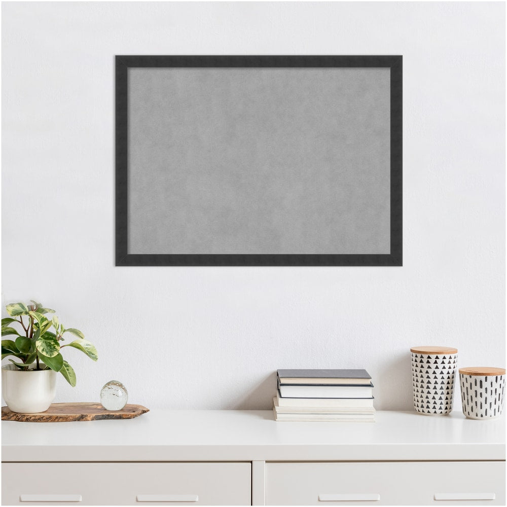 Amanti Art Magnetic Bulletin Board, Steel/Aluminum, 30in x 22in, Mezzanotte Black Wood Frame