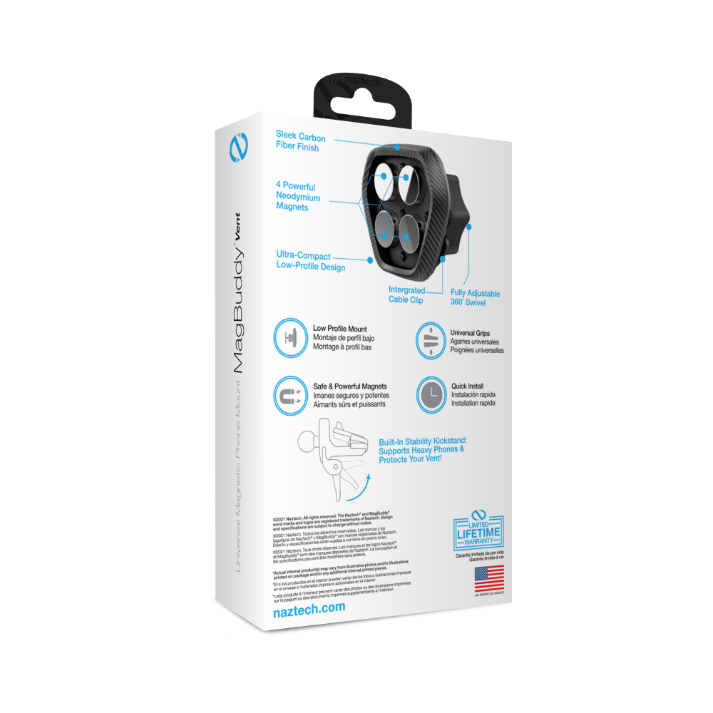 Naztech MagBuddy Elite Vent Mount, Black