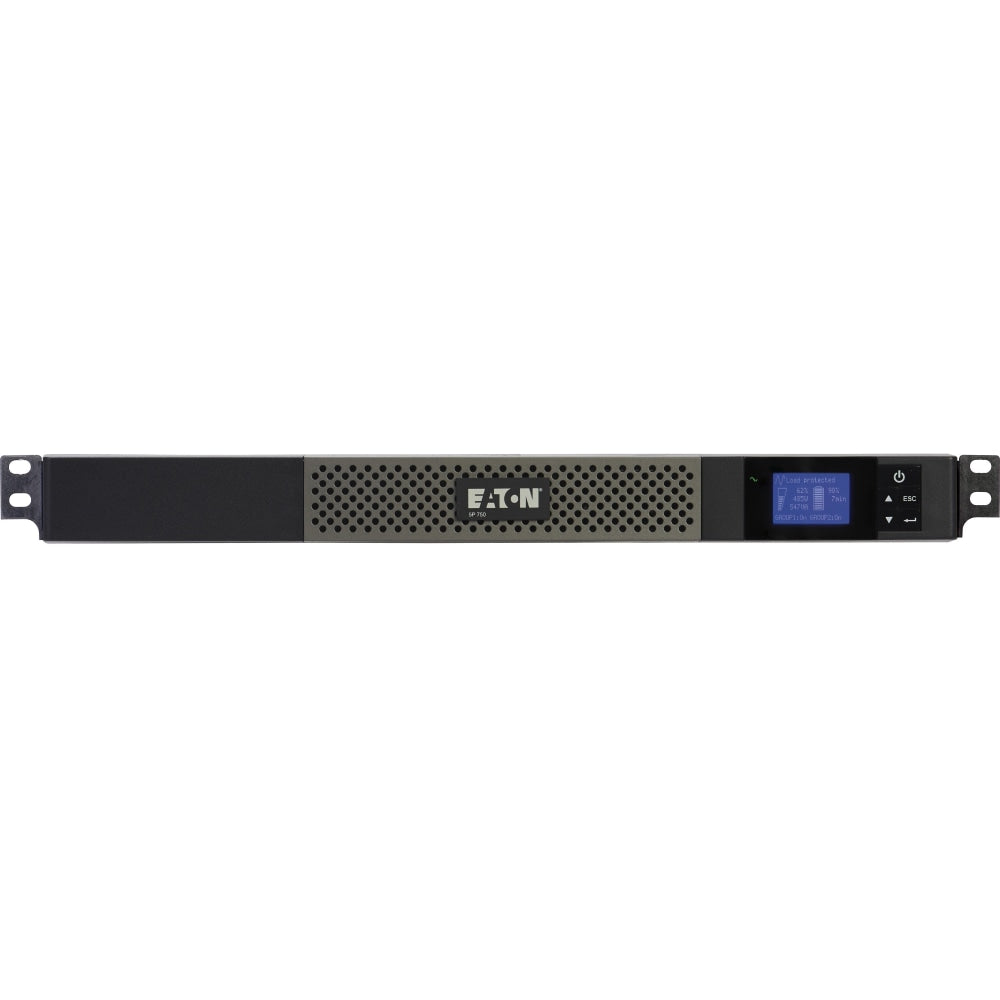 Eaton 5P 750VA 600W 120V Line-Interactive UPS, 5-15P, 5x 5-15R Outlets, True Sine Wave, Cybersecure Network Card Option, 1U - Battery Backup - 1U Rack-mountable - 4 Minute Stand-by - 110 V AC Input - 132 V AC Output - 5 x NEMA 5-15R