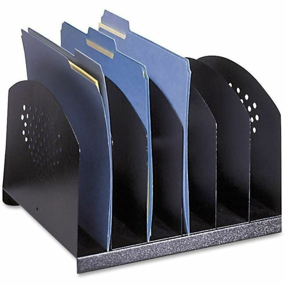 Safco Steel Desk Racks - 6 Compartment(s) - 2in - 8in Height x 12.1in Width x 11.1in DepthDesktop - Powder Coated - Black - Steel - 1 Each