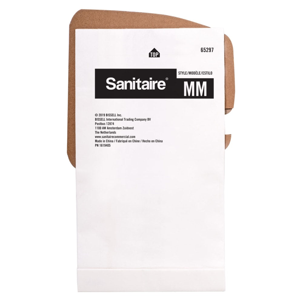 Sanitaire MM Paper Vacuum Bags, 2.6-Quart, White, Pack Of 5 Bags