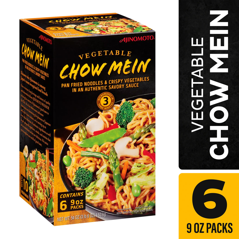 Ajinomoto Frozen Vegetable Chow Mein, 9 Oz, Box Of 6 Packs