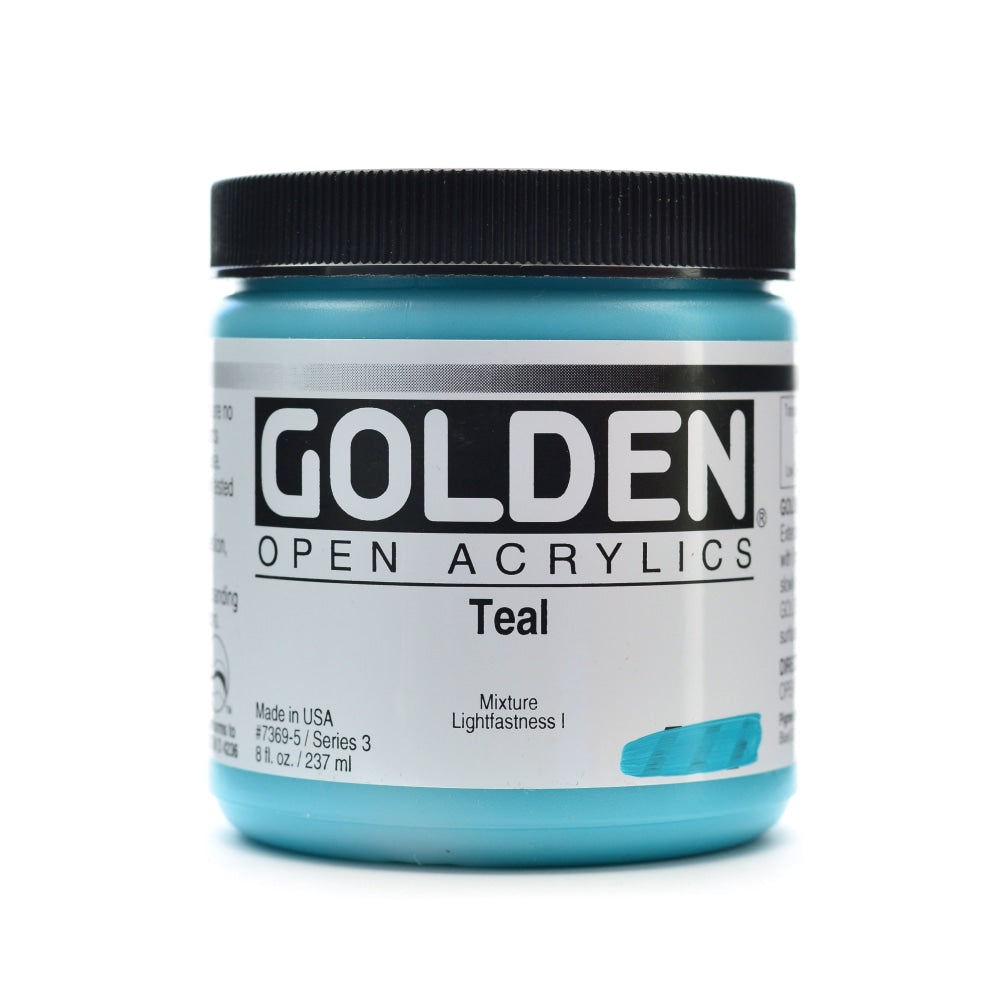 Golden OPEN Acrylic Paint, 8 Oz Jar, Teal