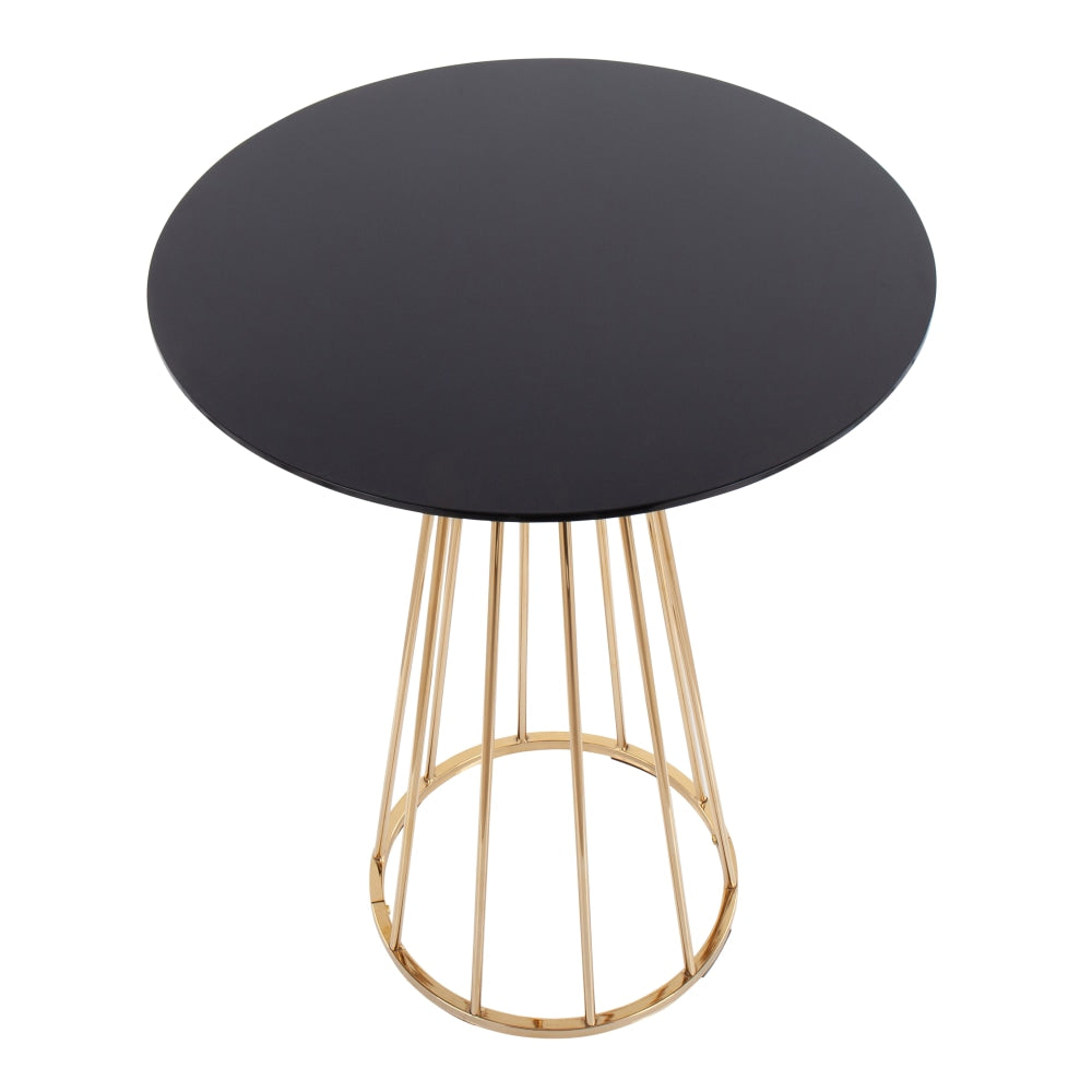 LumiSource Canary Counter Table, 36inH x 27inW x 27inD, Black/Gold