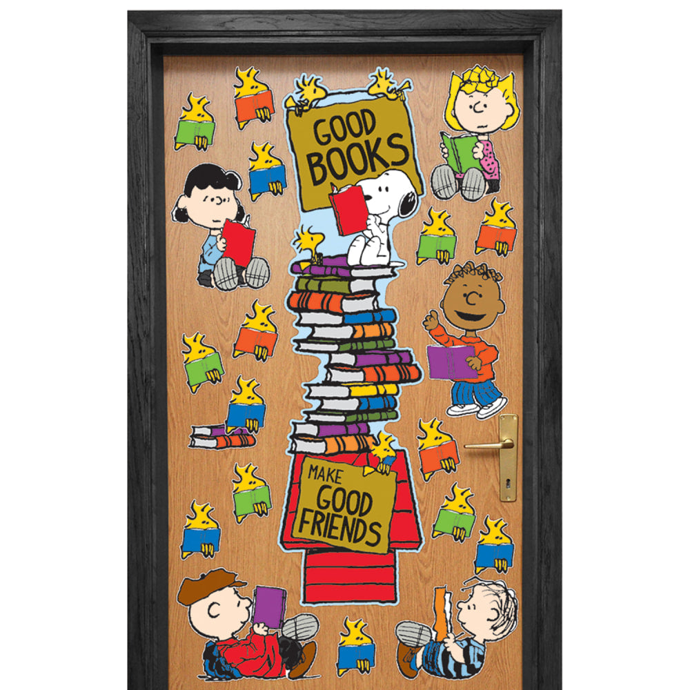 Eureka School Reading All-In-One Door Decor Kits, 45in, Peanuts, 32 Pieces Per Kit, Pack Of 3 Kits