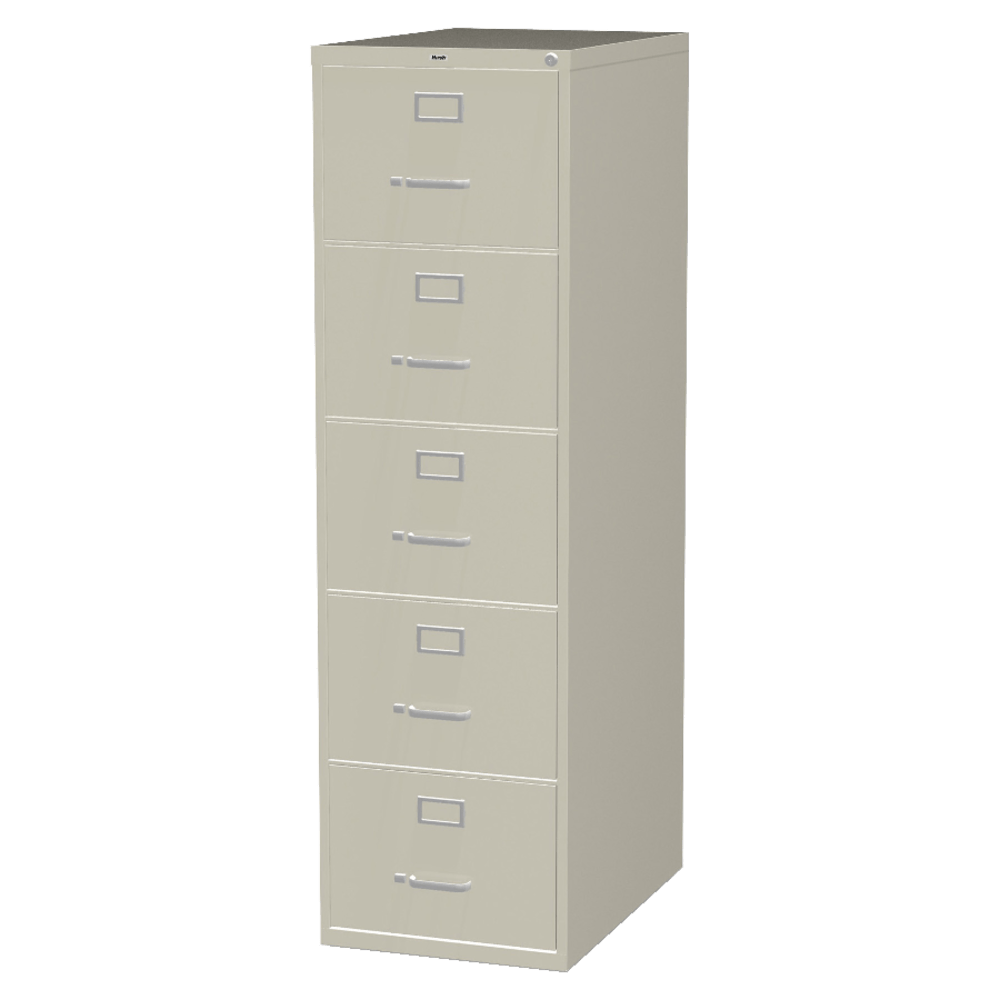 Lorell Fortress 26-1/2inD Vertical 5-Drawer Legal-Size File Cabinet, Putty