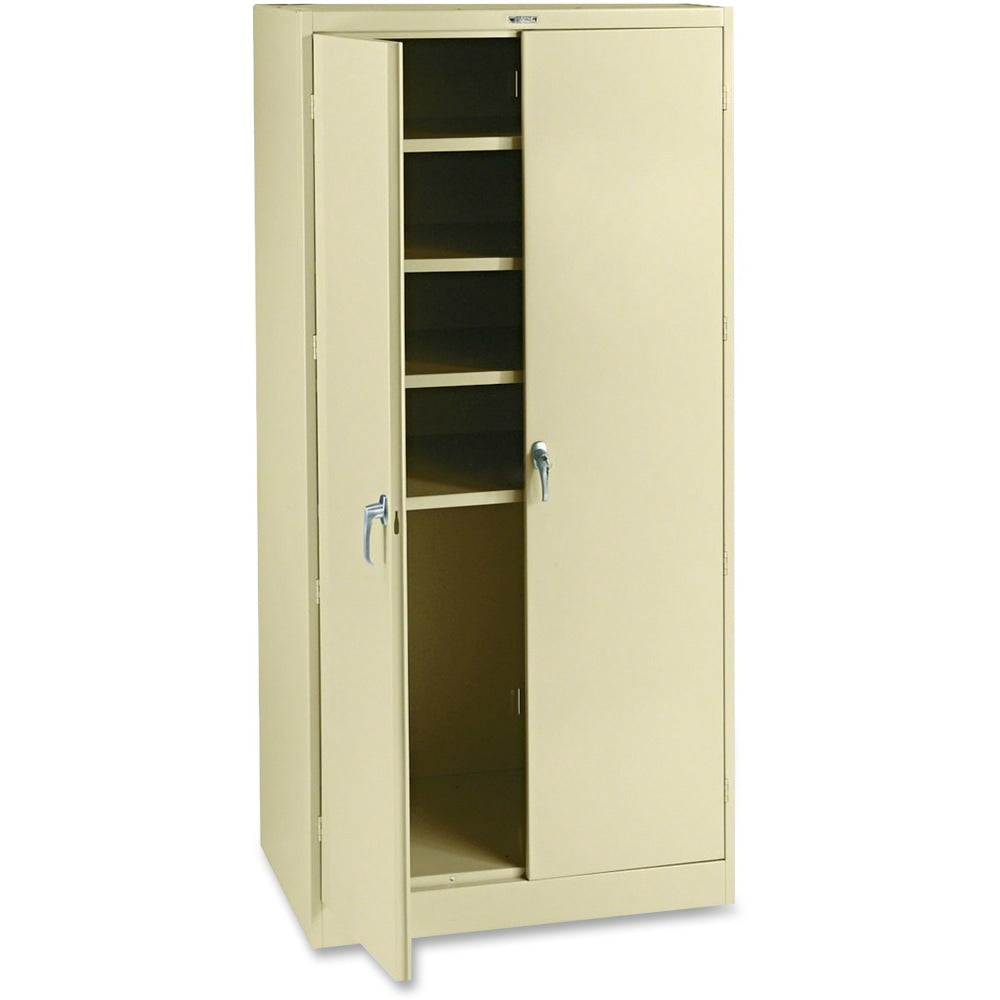 Tennsco Deluxe Steel Storage Cabinet, 4 Adjustable Shelves, 78inH x 36inW x 24inD, Putty