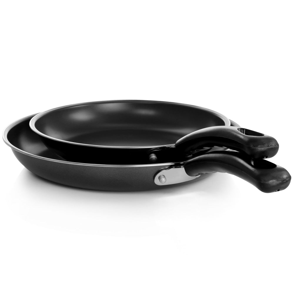 Gibson Everyday Highberry 2-Piece Frying Pan Set, Metallic Gray