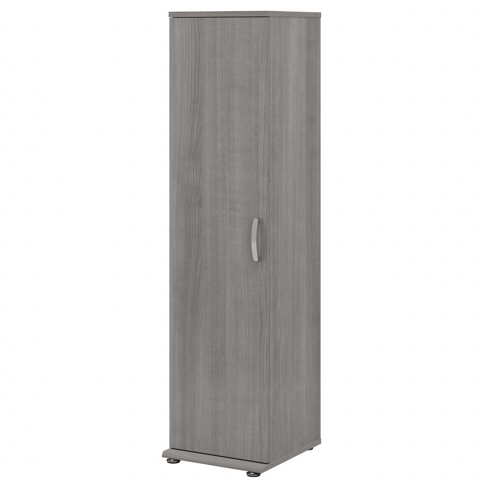 Bush Business Furniture Universal Tall Narrow Storage Cabinet With Door And Shelves, Platinum Gray, Standard Delivery