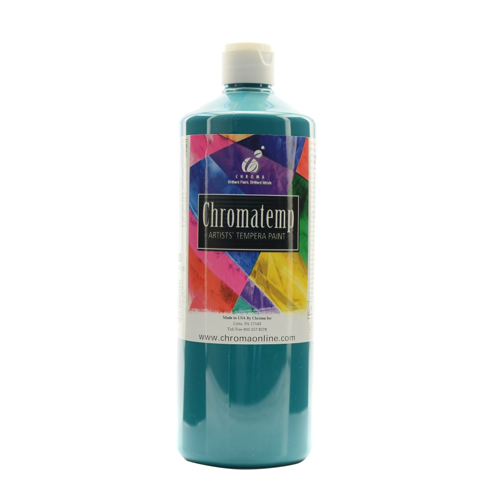 Chroma ChromaTemp Artists Tempera Paint, 32 Oz, Turquoise, Pack Of 2