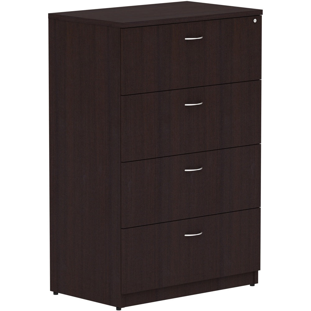 Lorell Essentials 35-1/2inW x 22inD Lateral 4-Drawer File Cabinet, Espresso