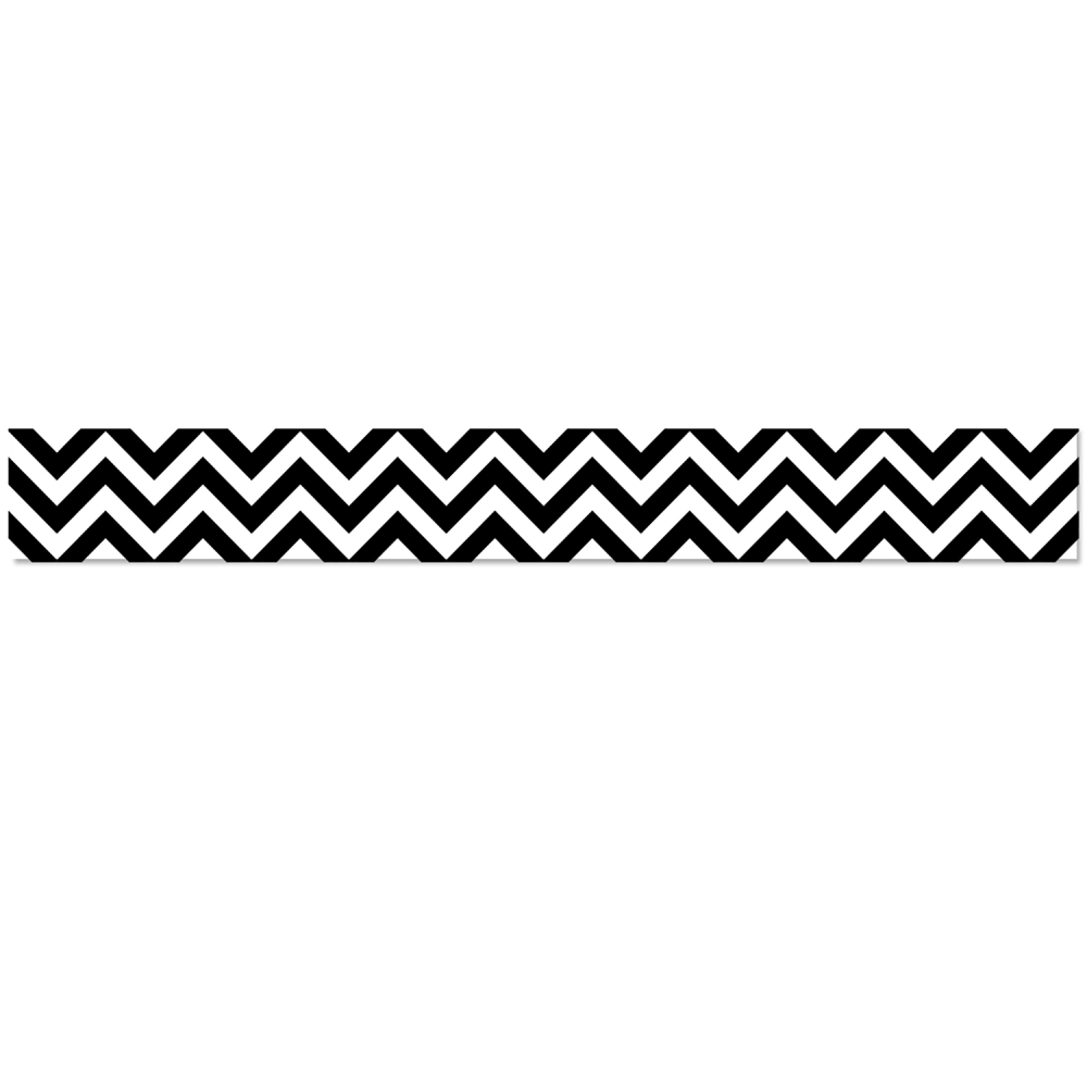 Creative Teaching Press EZ Borders, Black Chevron, 48' Per Pack, Set Of 3 Packs