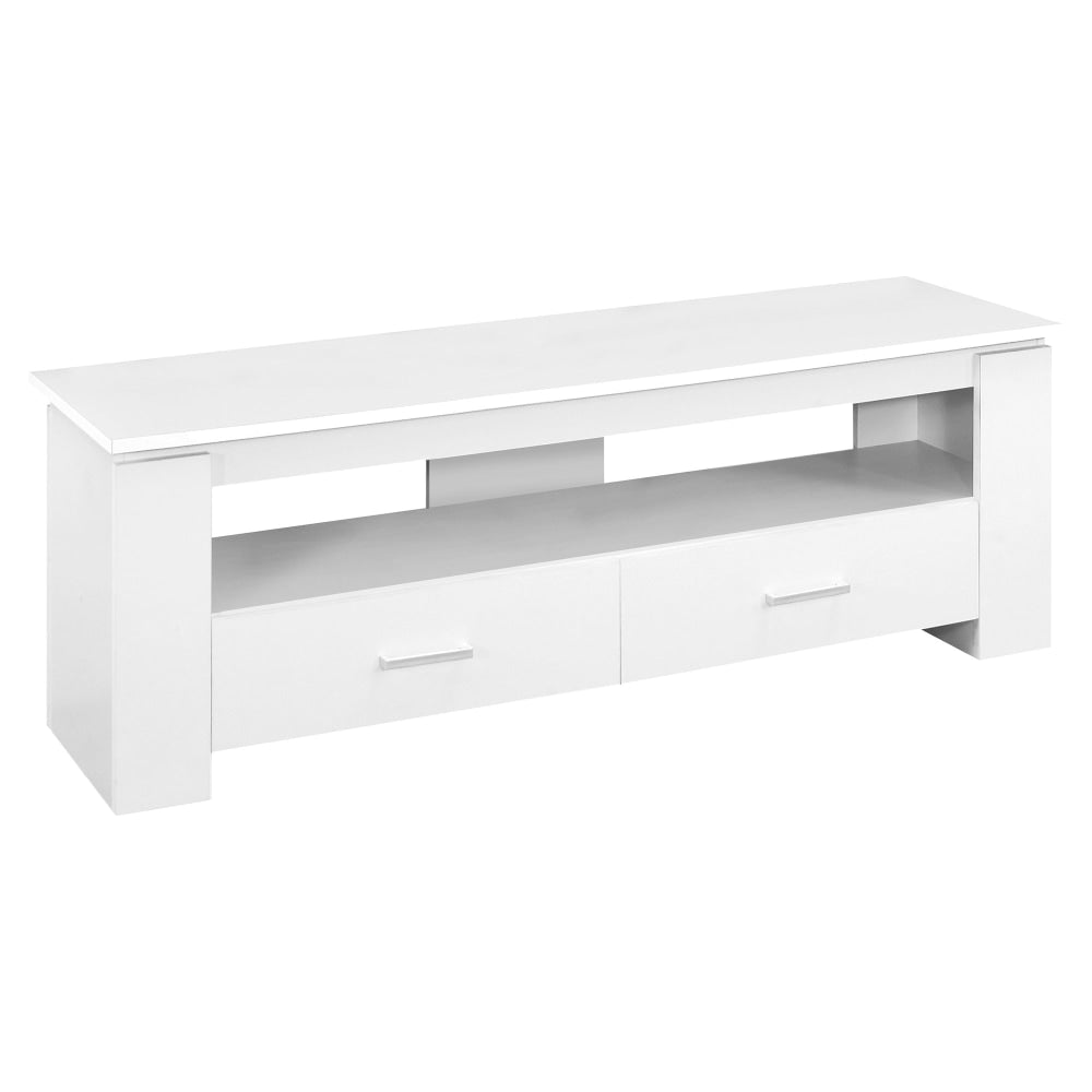 Monarch Specialties Liam TV Stand, 16-1/4inH x 47-1/4inW x 15-1/2inD, White