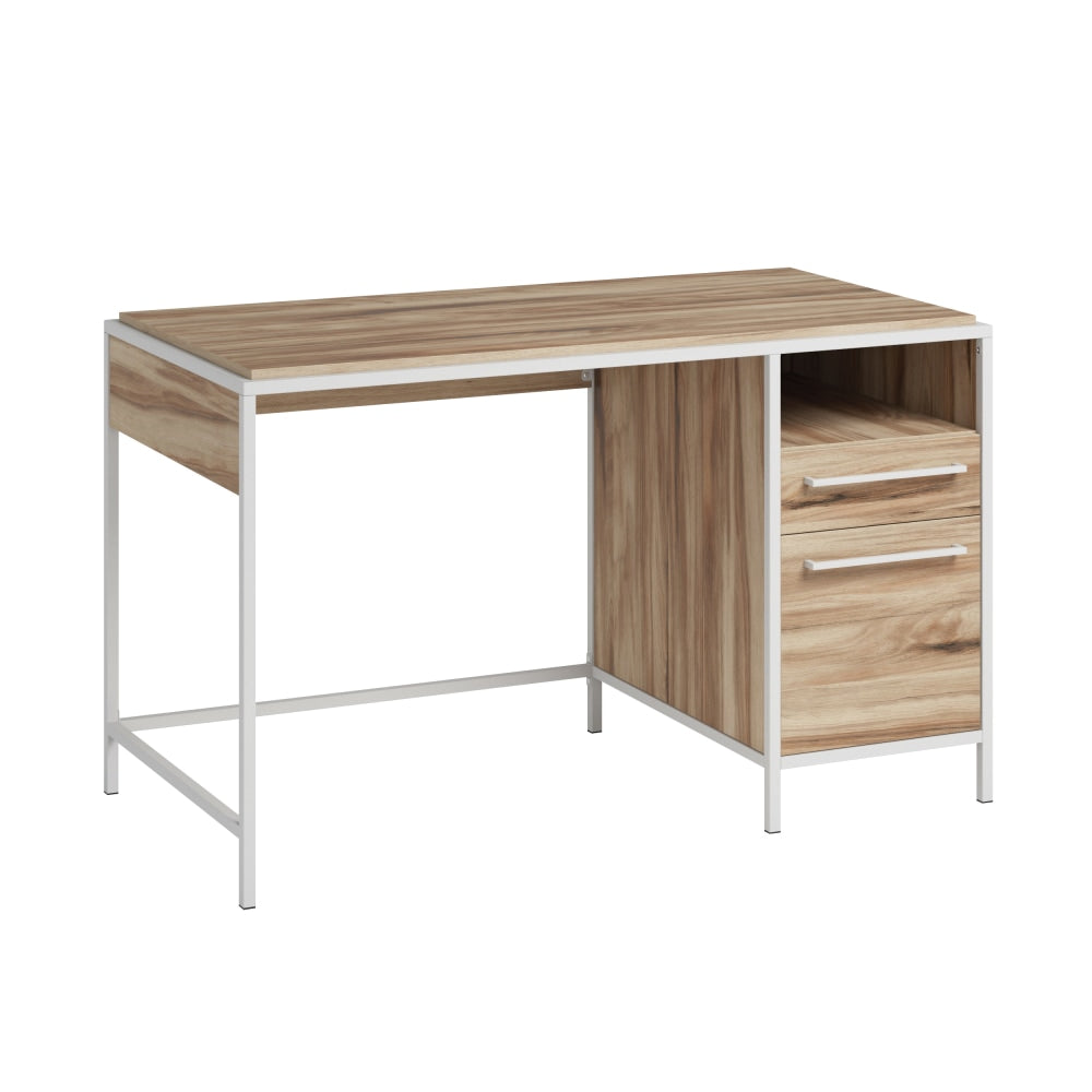 Sauder Nova Loft 49inW Single Pedestal Computer Desk, Kiln Acacia