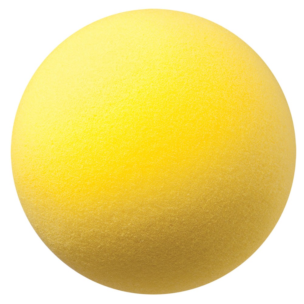 Champion Sports Uncoated Regular Density Foam Balls, 8-1/2in, Yellow, Pack Of 2 Balls