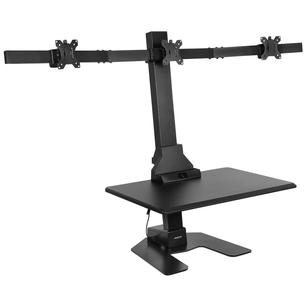 Mount-It! MI-7983 Triple-Monitor Electric Standing Desk Riser, Black