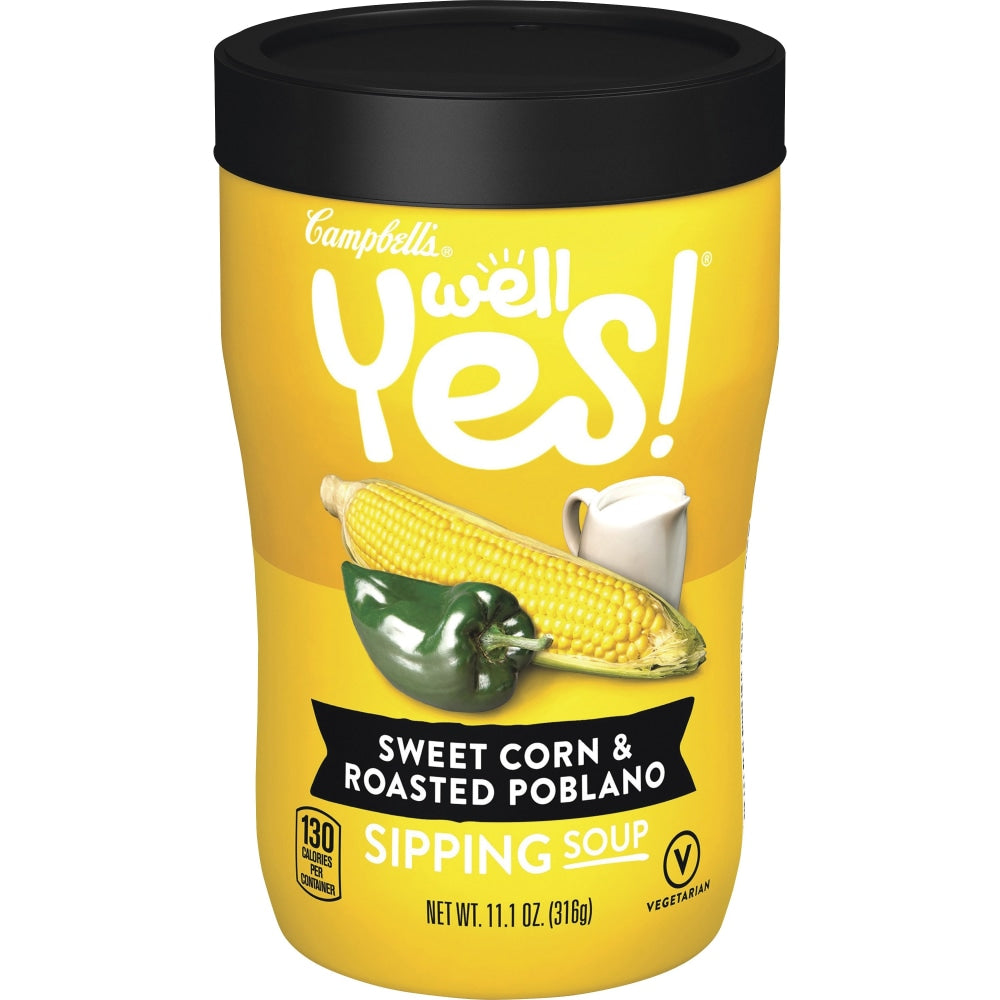 Campbells Sweet Corn/Roasted Poblano Sipping Soup - Sweet Corn & Roasted Poblano - 11.10 oz - 8 / Carton