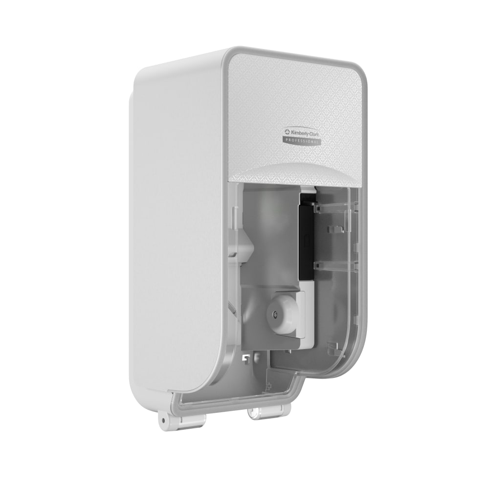 Kimberly-Clark Professional ICON Coreless Standard 2-Roll Toilet Paper Dispenser With Faceplate, Vertical, White Mosaic