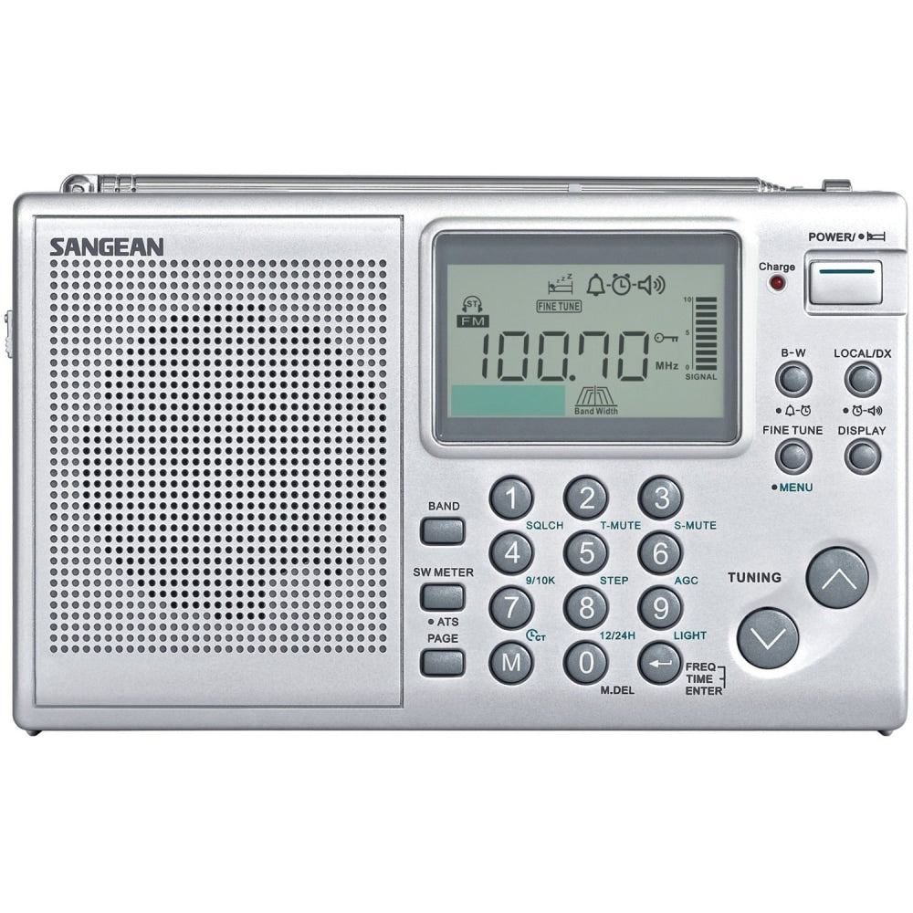 Sangean ATS-405 Radio Tuner - 36 x AM, 36 x FM - LCD Display - Cable - Headphone - 4 x AA - Desktop