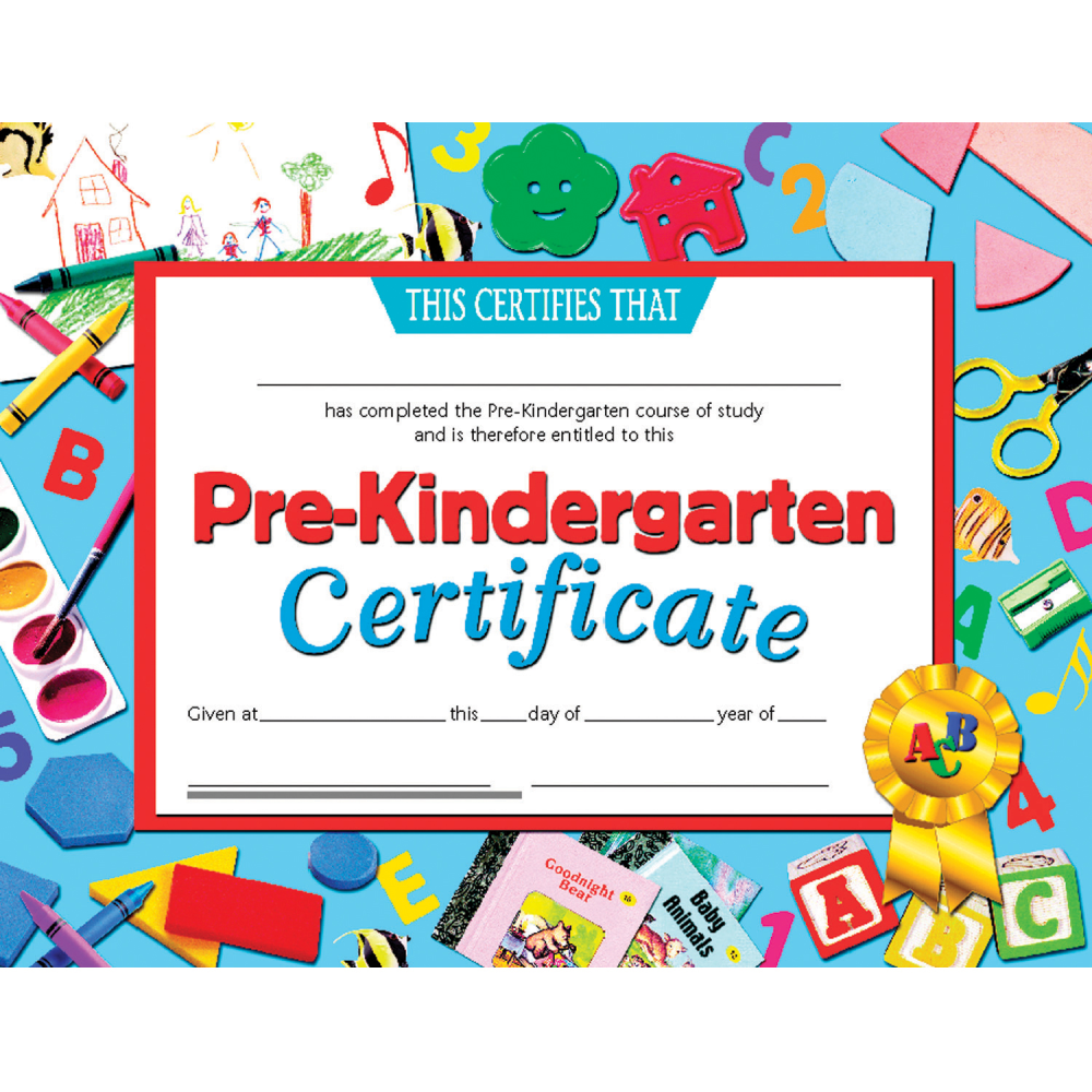 Hayes Certificates, 8-1/2in x 11in, Pre-Kindergarten, 30 Certificates Per Pack, Set Of 3 Packs