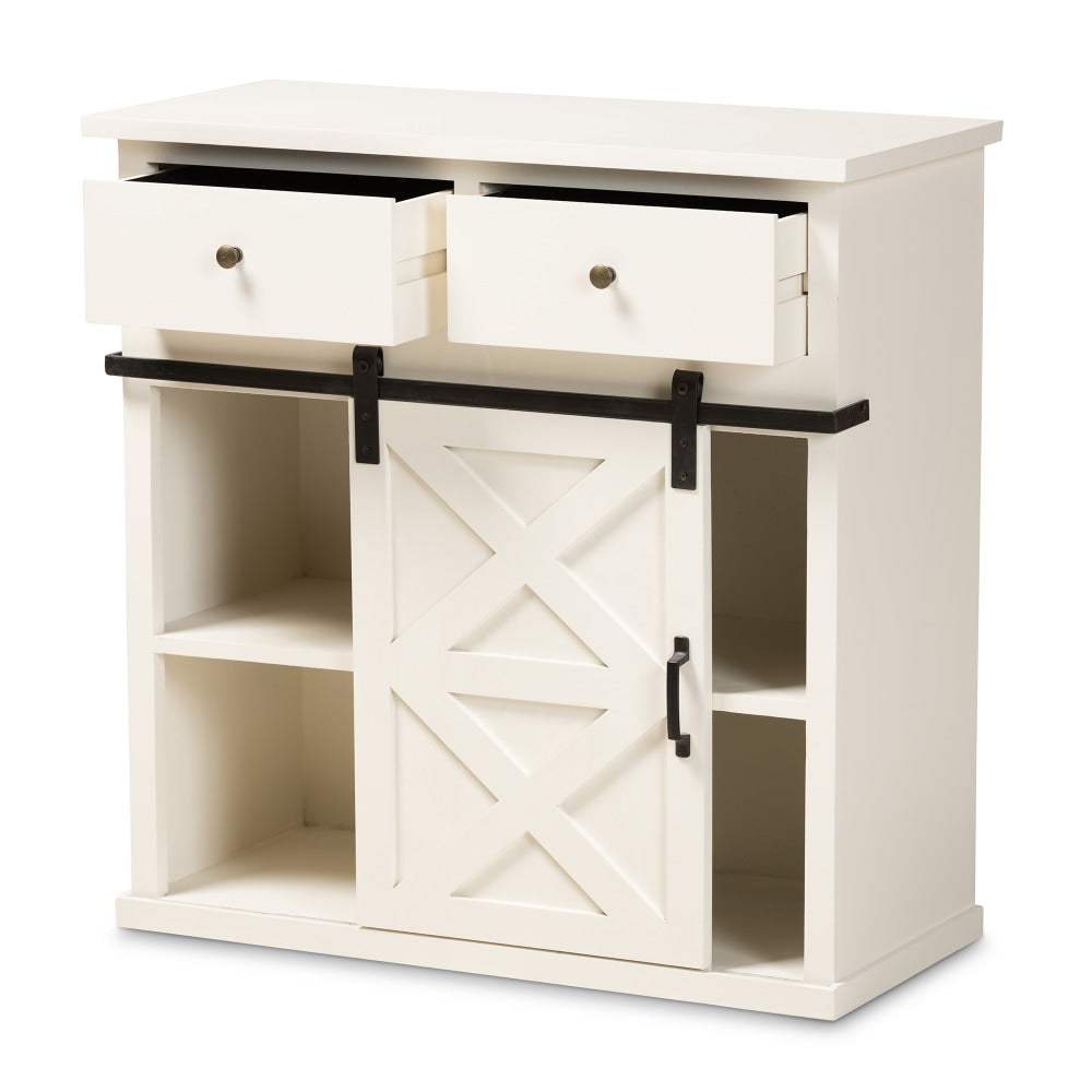 Baxton Studio Nadia 32inW 2-Door Sideboard Buffet, White/Black