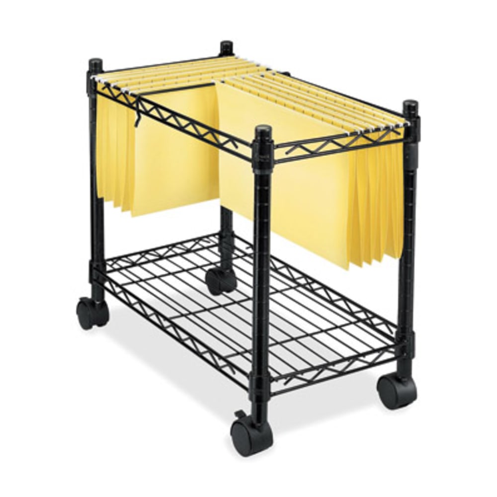 Fellowes High-Capacity Rolling File Cart - 4 Casters - Metal, Steel - 24in Width x 14in Depth x 20.5in Height - Black